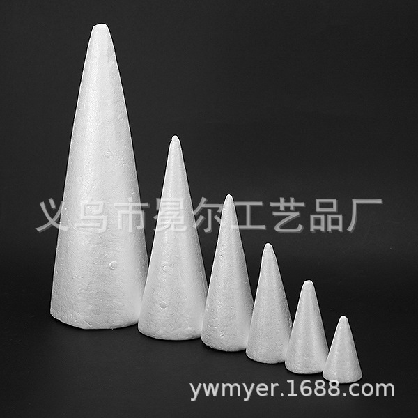 Foam cone EPS factory direct supply styrofoam cone white blank Christmas DIY decorative painting size