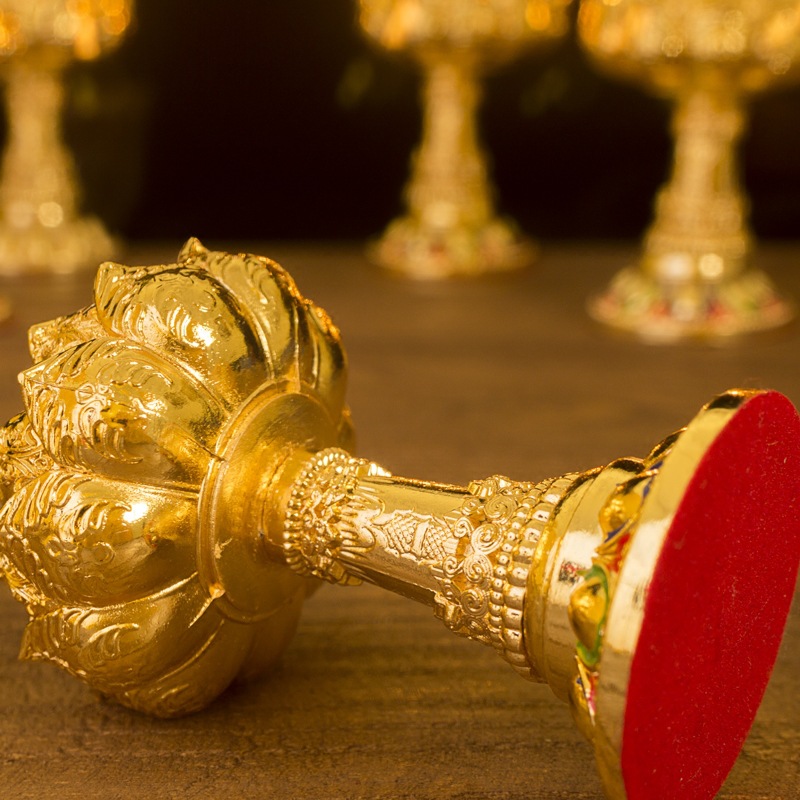 Lotus Butter Lamp Long-light Candlestick Household Ornaments High-foot Seven-star Lamp Holder