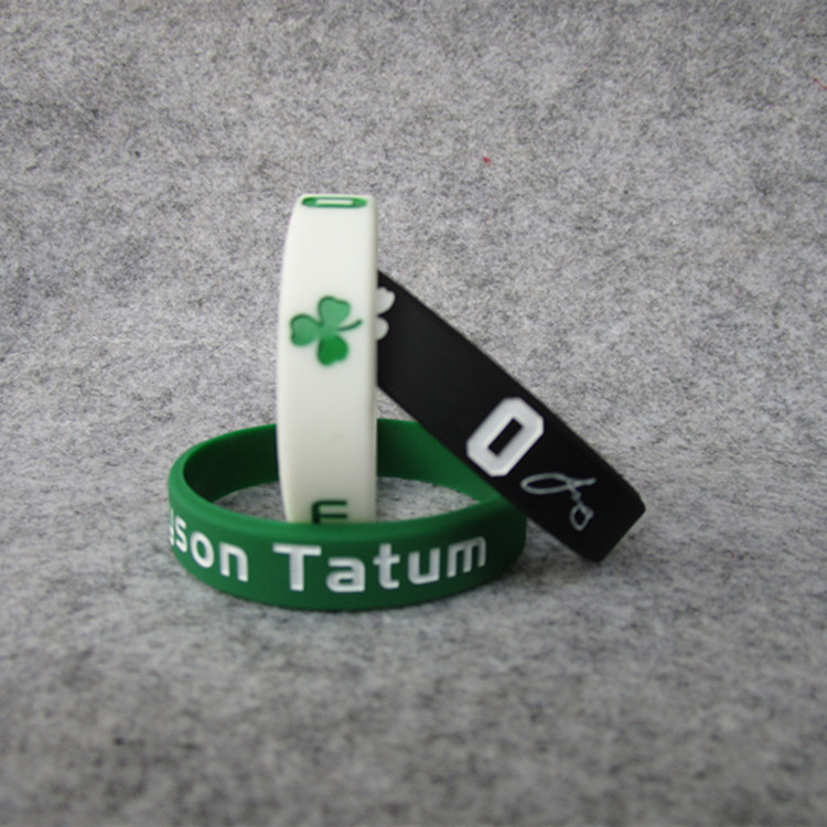 Basketball Star Green Army Celtics No. 0 Tatum Signature Luminous Sports Bracelet Silicone Wristband