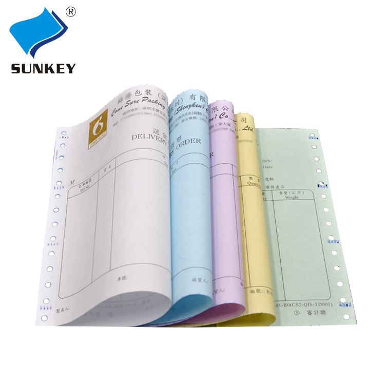 Perforated Delivery List Computer Punched Receipt Printing Paper Concrete Delivery Note Double Tear Edge Printer