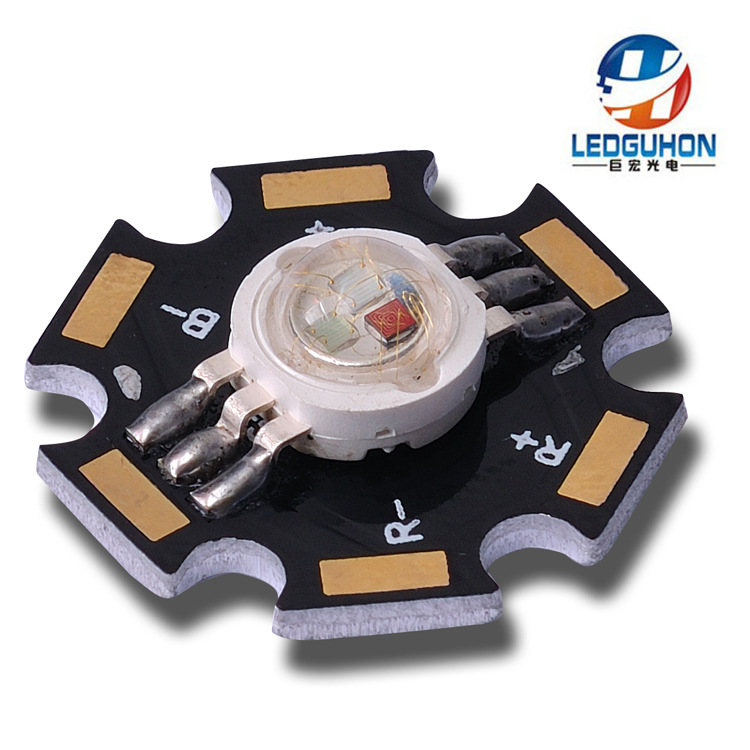 Оптовые светодиоды RGB лампы 9W с алюминиевой подложкой, красный, зеленый и синий, три в одном