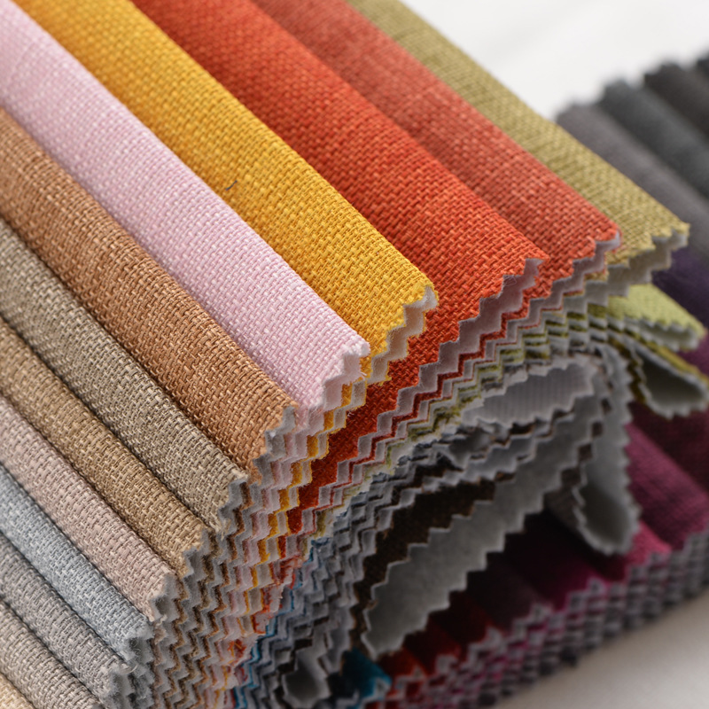 Factory wholesale thickened cotton and linen sofa fabric engineering soft bag hard bag bamboo imitation linen sofa cover linen fabric