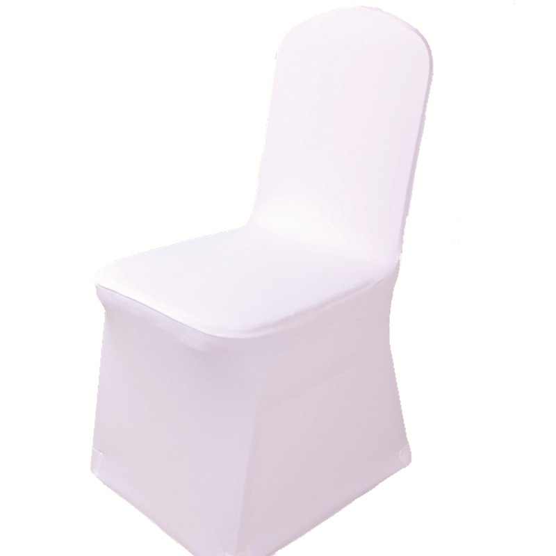 White chair cover elastic cover hotel wedding banquet chair cover all-inclusive chair seat cover stool cover foreign trade wholesale 140g
