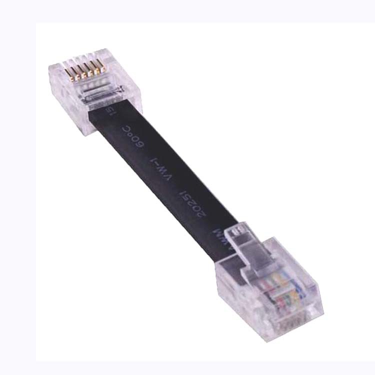 Кабель черного цвета шести-жильный телефонный кабель из чистой меди Rj12 для подключения сигнала готовый продукт 0.1 м