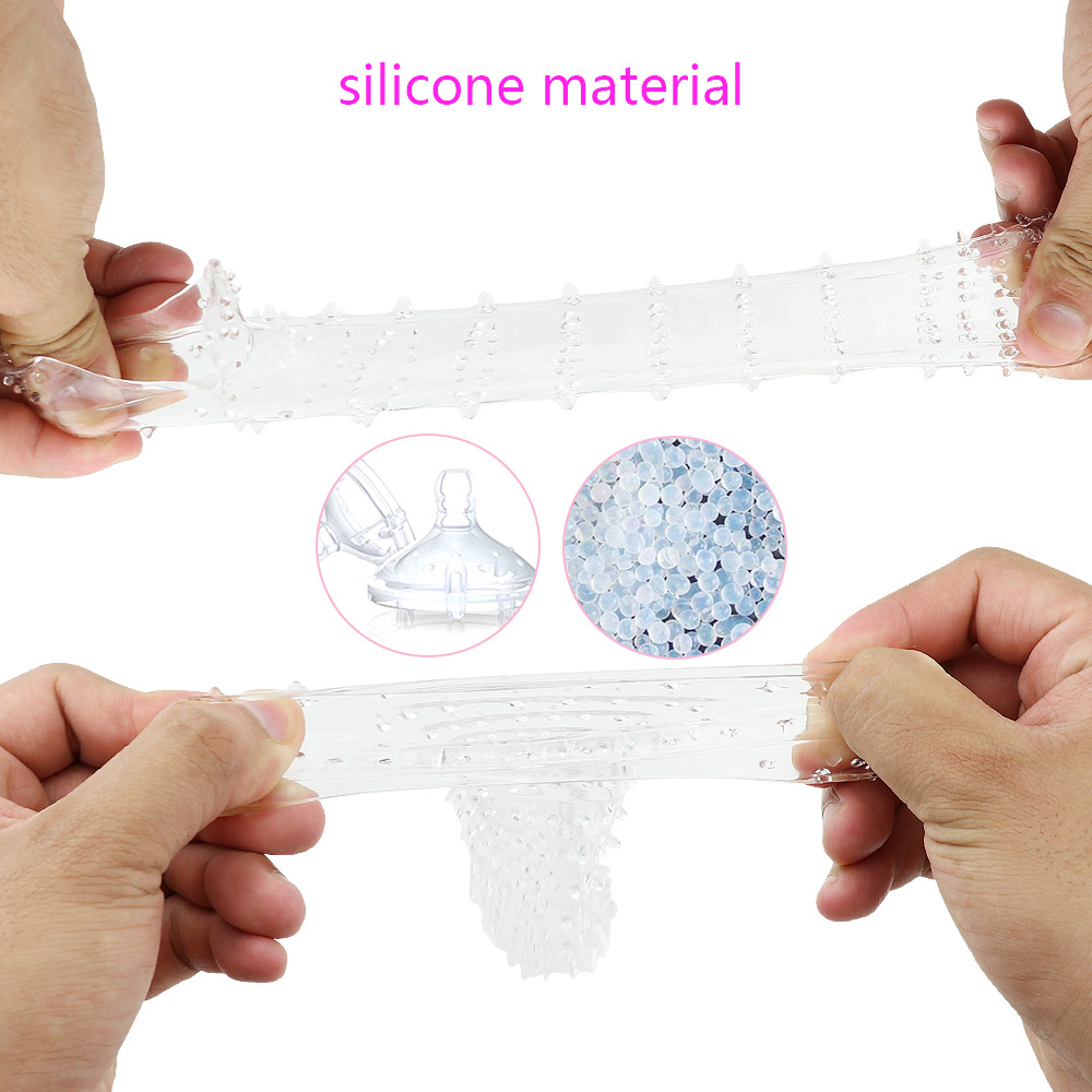 Massage Sleeve Particle Stimulation Wolf Tooth Shape Men's G-Spot Crystal Thorn Sleeve Delayed Thickening Adult Products