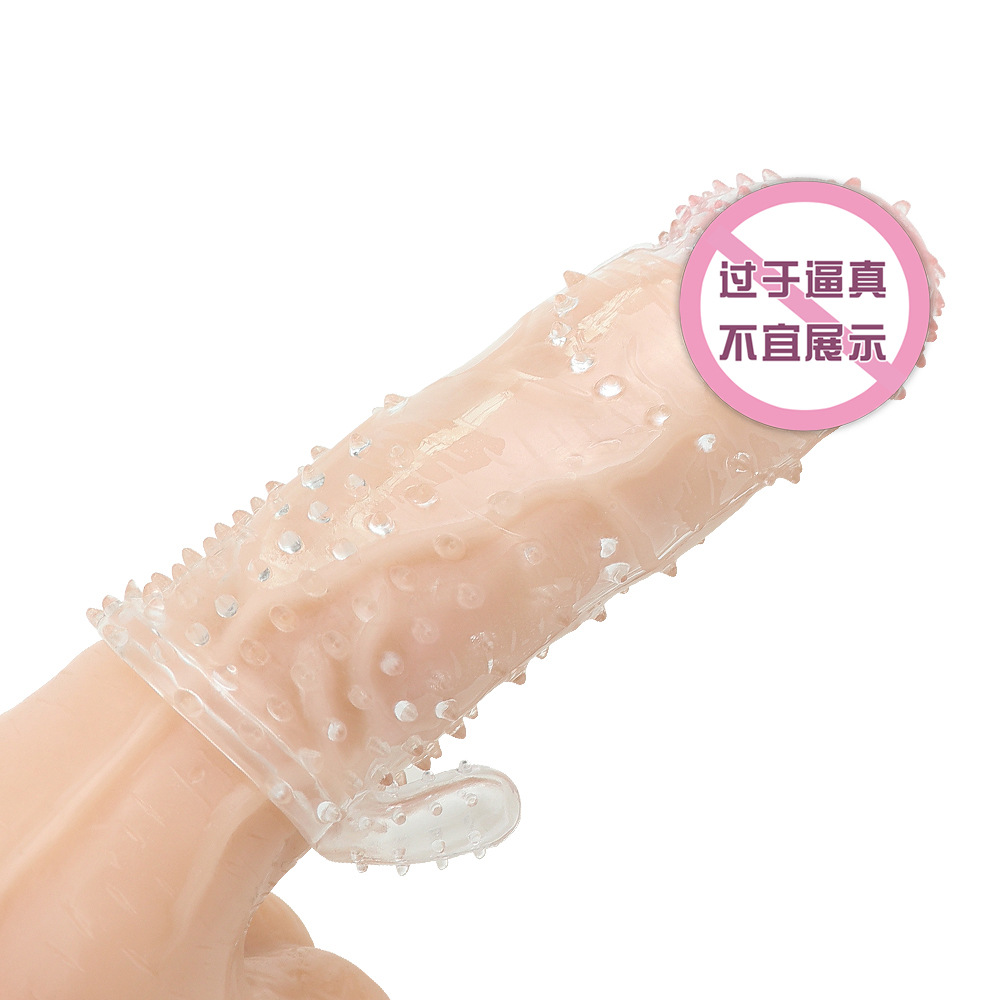 Massage Sleeve Particle Stimulation Wolf Tooth Shape Men's G-Spot Crystal Thorn Sleeve Delayed Thickening Adult Products