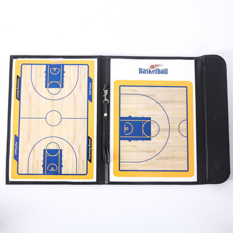 Basketball tactical board color 2.5 folding coach Board leather teaching board magnetic pen manufacturers long-term supply