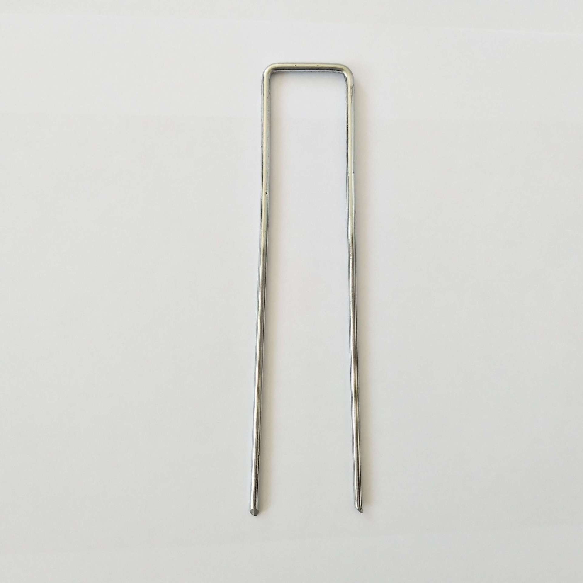 Galvanized U-Shaped Ground Staples for Securing Greenhouse Mulch Film, Anti-Grass Cloth Staples for Gardening, 15cm Long Gardening Staples