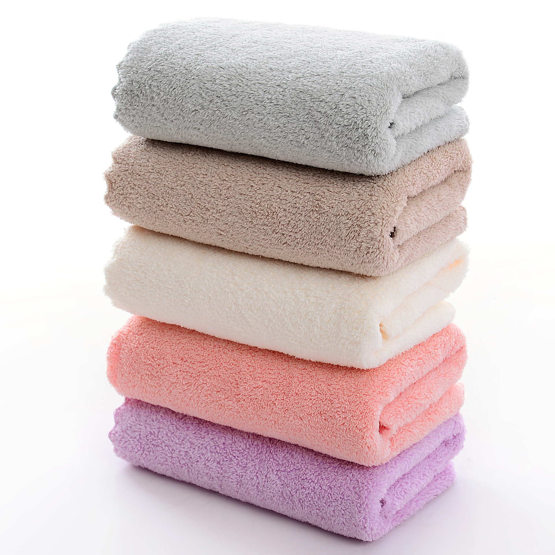 Coral Fleece Towel Plain Wash Face Towel Soft Absorbent Gift Household Not Easy to Send