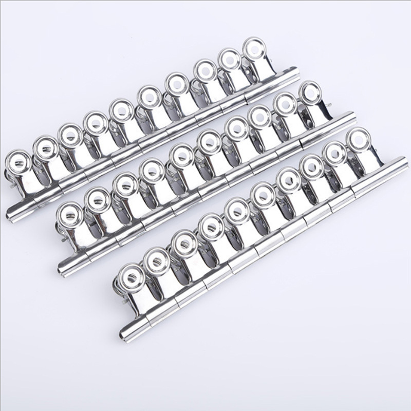 Clip Strong Iron Clip Office Folder Metal Seal Clip Stainless Steel Long Tail Clip Stationery Bill Book Clip