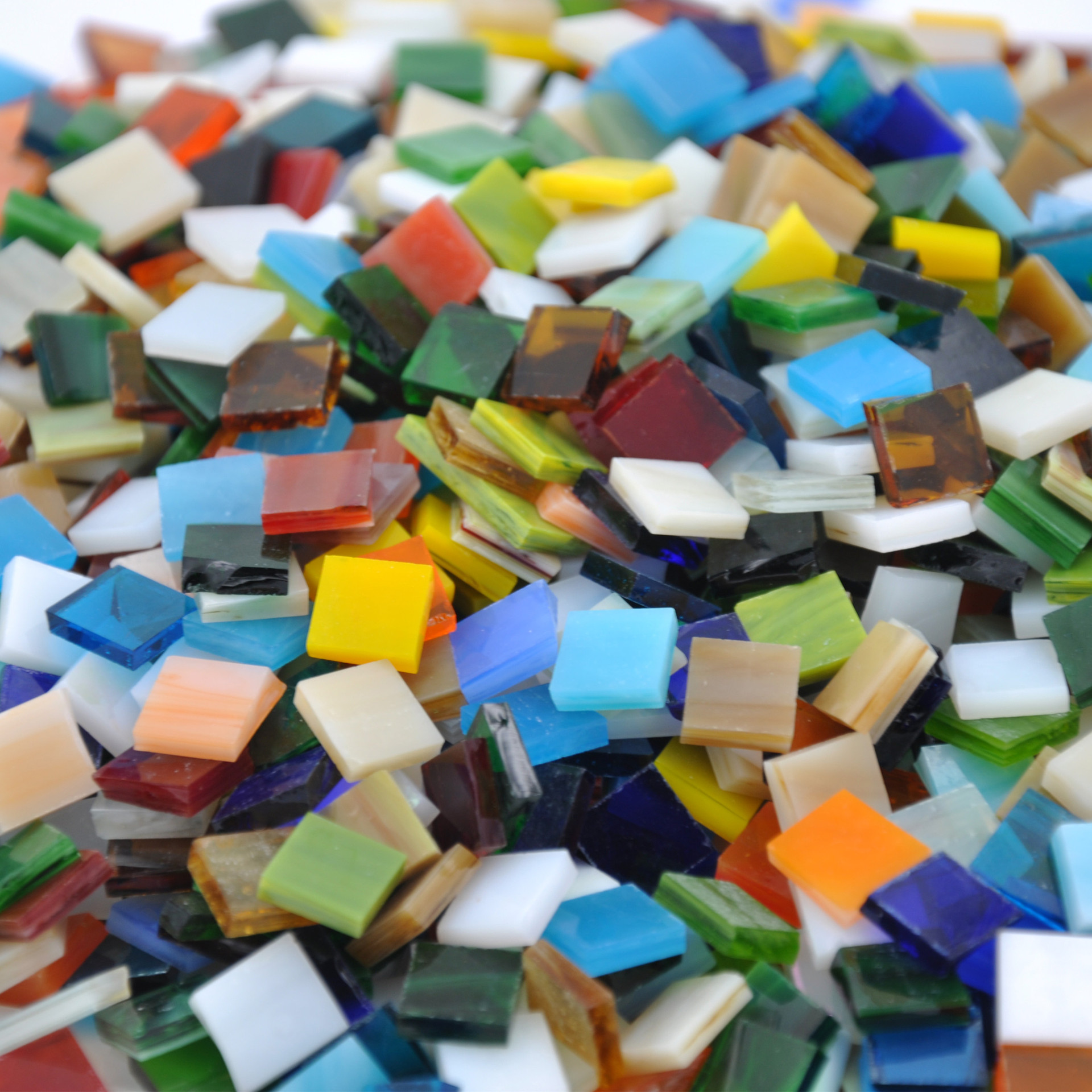 [Factory spot] DIY colored glass mosaic grain mixed color Square 10*10mm crafts