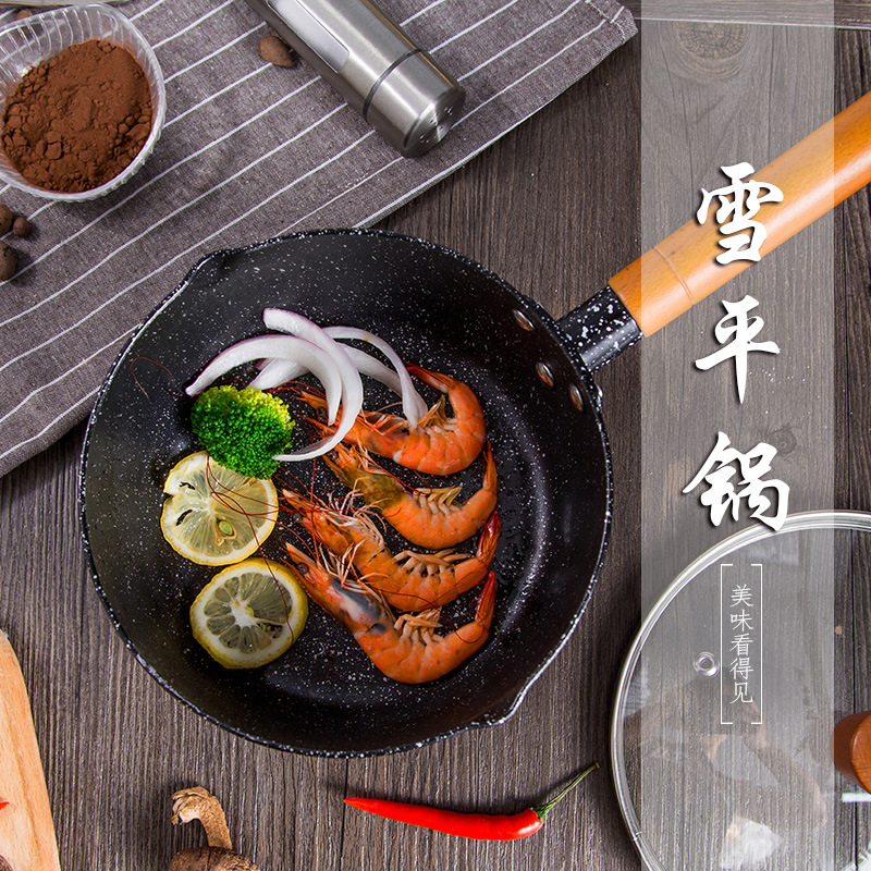 16cm Japanese style Maifan stone snow pan complementary food Pan snowflake pan instant noodle pan induction cooker small milk pan small soup pot