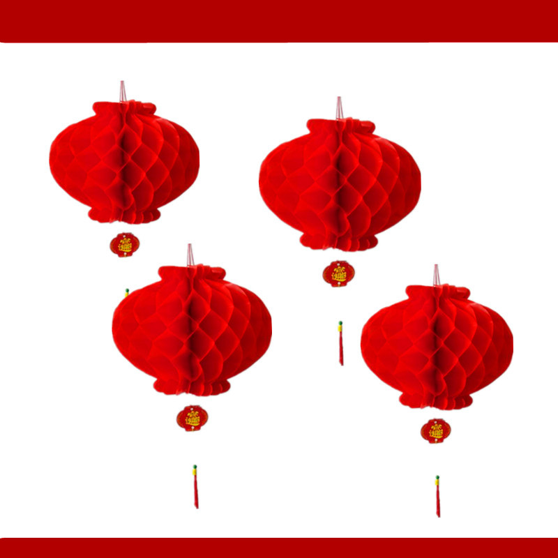 Manufacturer Lanterns Wholesale Plastic Paper Lanterns New Year's Day Paper Lanterns Series Honeycomb Foldableing Lanterns Can Be Used as Advertising Paper Lanterns