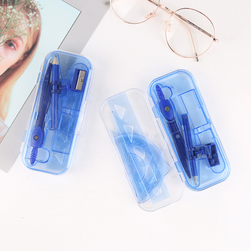 Оптовый набор компасов и линейки для геометрии, рисования, в коробке