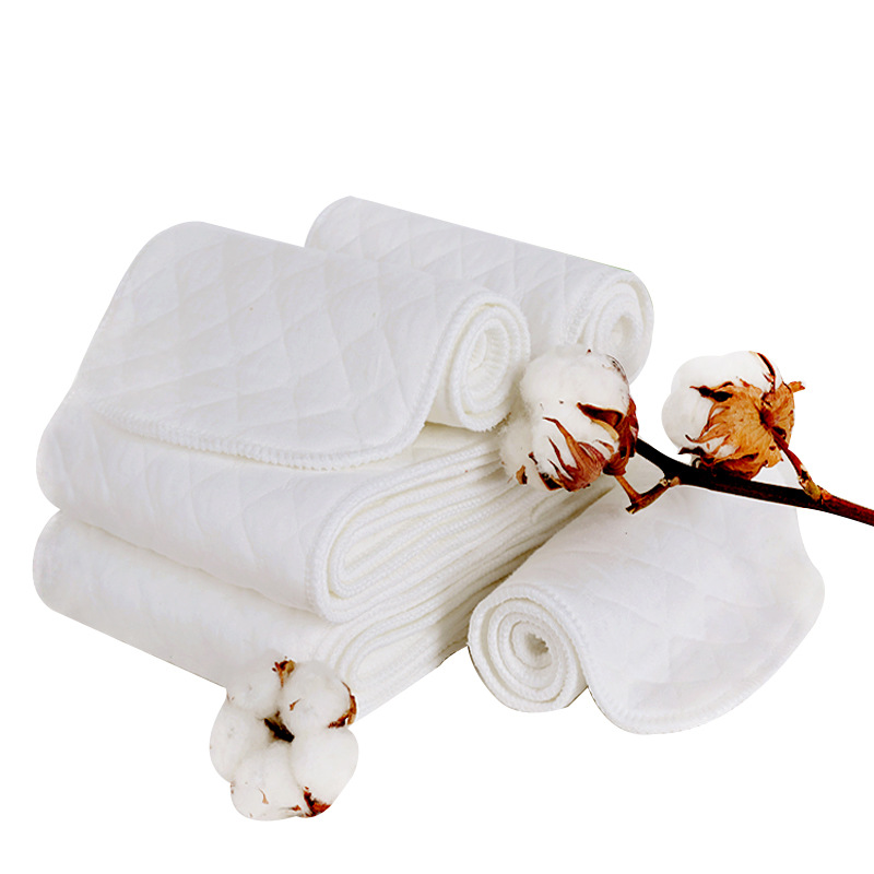 Cross-border newborn baby products sunshine chrysanthemum three-layer white ecological cotton diapers baby diapers washable fast suction