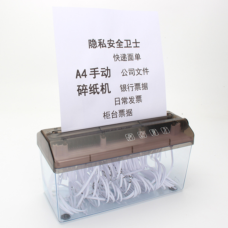 Household Mini small strip manual shredder daily financial bills A4 paper shredder hand portable hot selling