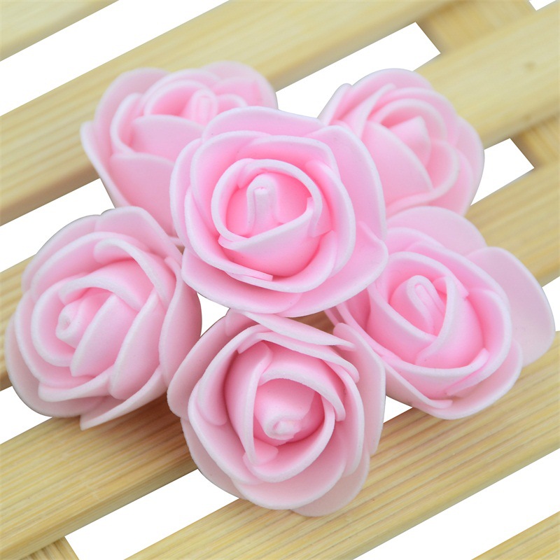Factory direct pe simulation 3.5cm foam flower DIY bear accessories rose flower head wedding fake wreath wholesale