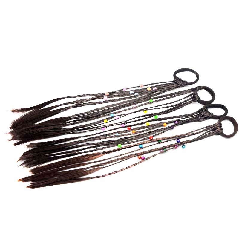 Hot sale small claw clip beaded color wig twist braid children's holiday performance hair accessories straight hair ring headdress