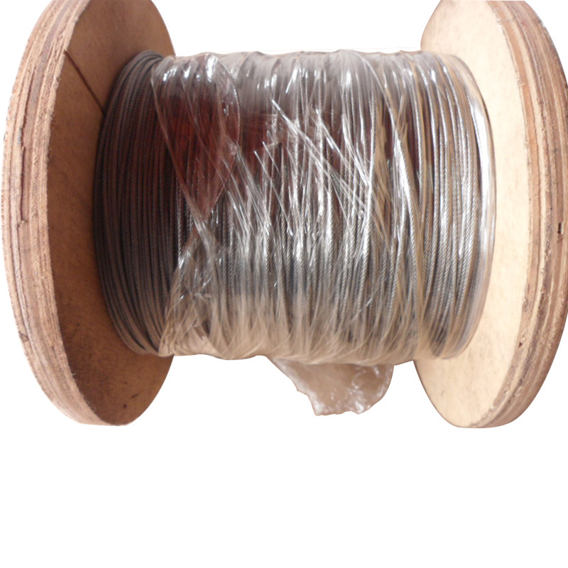 Foshan Manufacturer Wholesale 7X7 Multi-Strand Plant Light Hanging Rope 2mm Soft Clothesline Steel Wire Rope 304 Stainless Steel