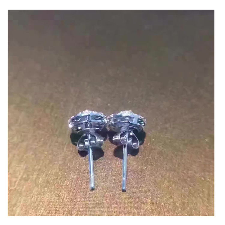 Wholesale Inlaid 18K White Gold Diamond Earrings Simple K Gold Surrounded by Diamonds Large Earrings Jewelry Earrings Drop Shipping