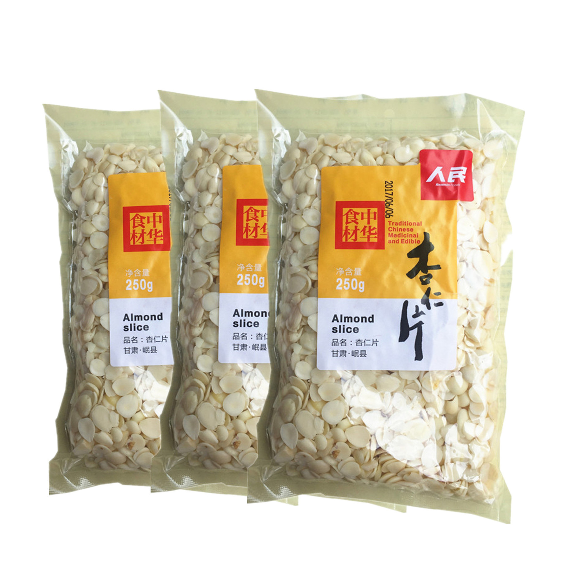 People's Original Raw Almond Slices Thin Soup Ingredients Apricot Kernel Family Small Packaging Peeled Small White Almond Slices for Home Use