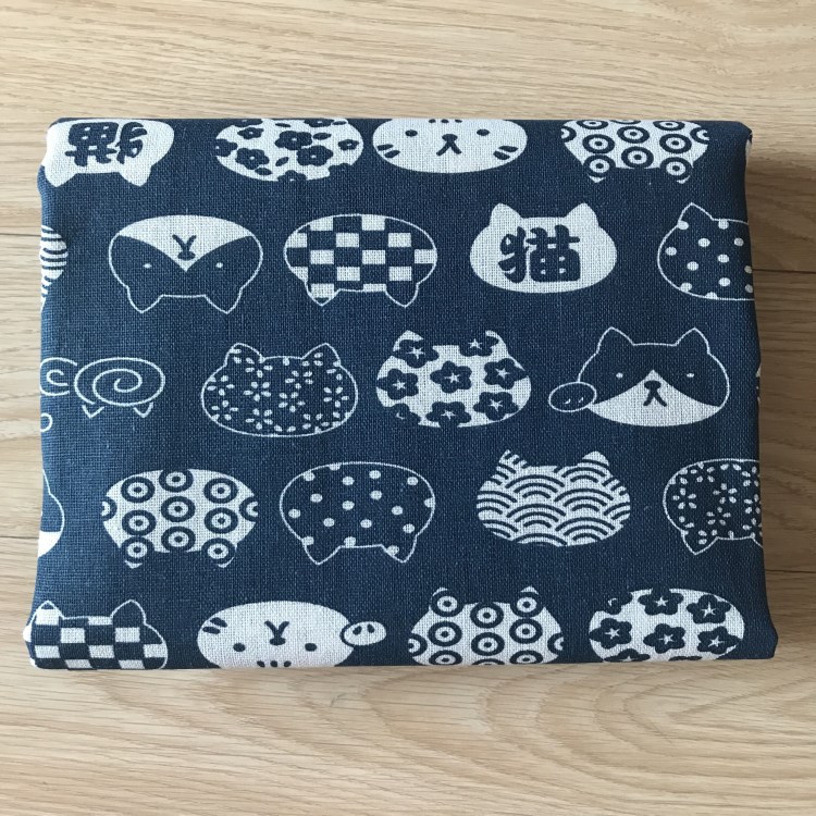 Factory Direct Batch Thickeneded Fabric Canvas Printing DIY Crafts Cloth Tablecloth Blue Bottom Cat