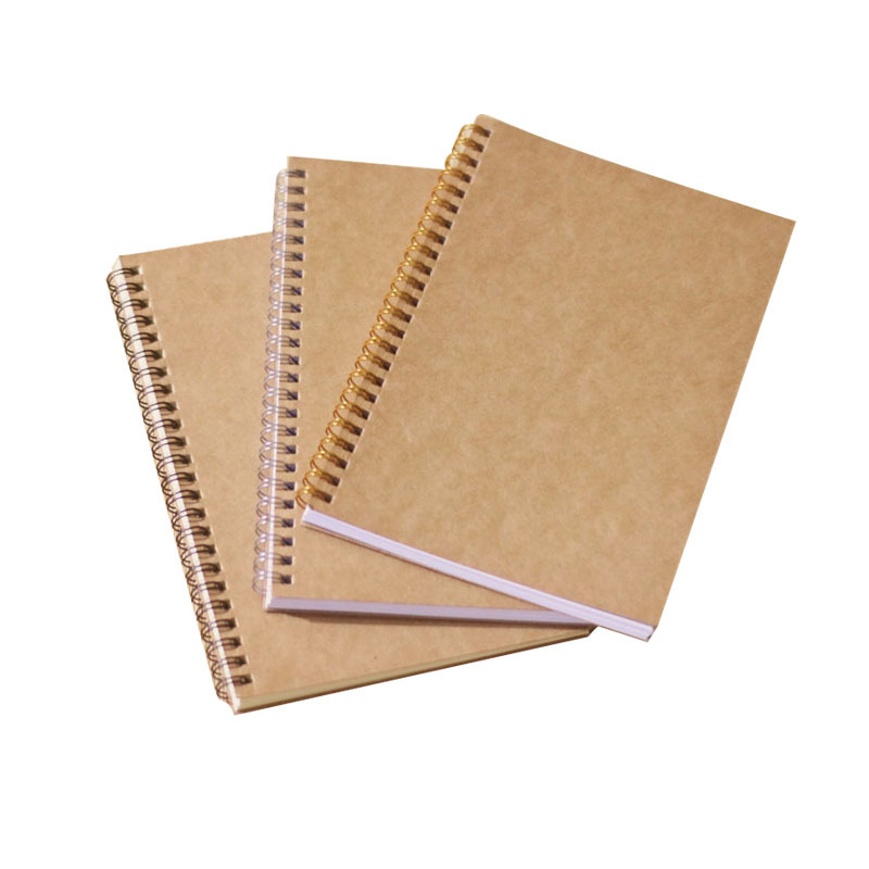 Kraft paper coil book A5 grid horizontal line blank notebook student notepad in stock notebook custom logo