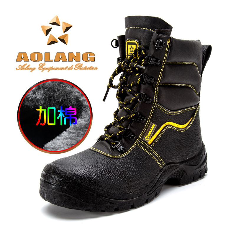 Protective Shoes Men's Winter High-top Boots Steel Toe Anti-smashing Anti-puncture Wear-resistant Protection Work Site Safety