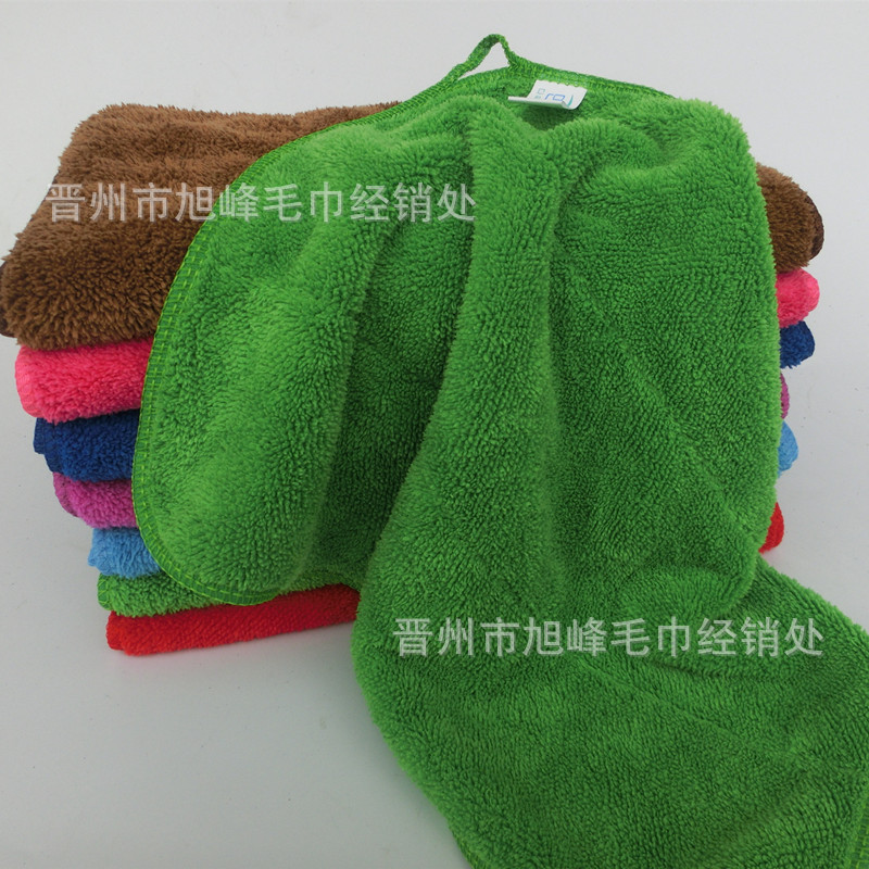 Factory wholesale South Korea 30 x40 double thick coral fleece absorbent towel home kitchen quick-drying towel