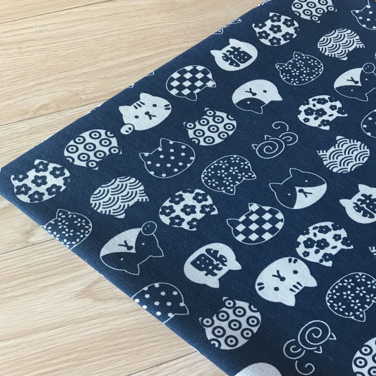 Прямые поставки с фабрики, утолщенная ткань, холст для печати, DIY, скатерть, голубой фон, кот