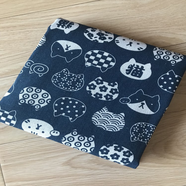 Factory Direct Batch Thickeneded Fabric Canvas Printing DIY Crafts Cloth Tablecloth Blue Bottom Cat