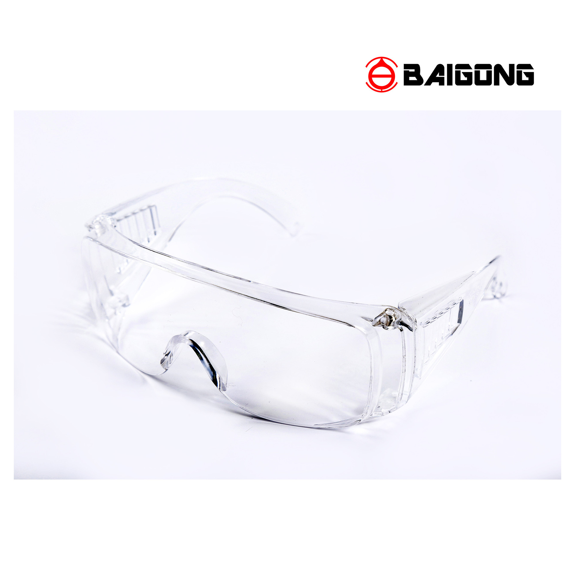 Baigong 037 protective glasses large view shutter anti-fog windproof sand riding transparent protective glasses manufacturer
