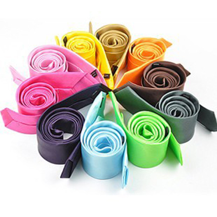 Men's tie 5cm narrow version jk plain student bright satin Group black tie Shengzhou factory outlet