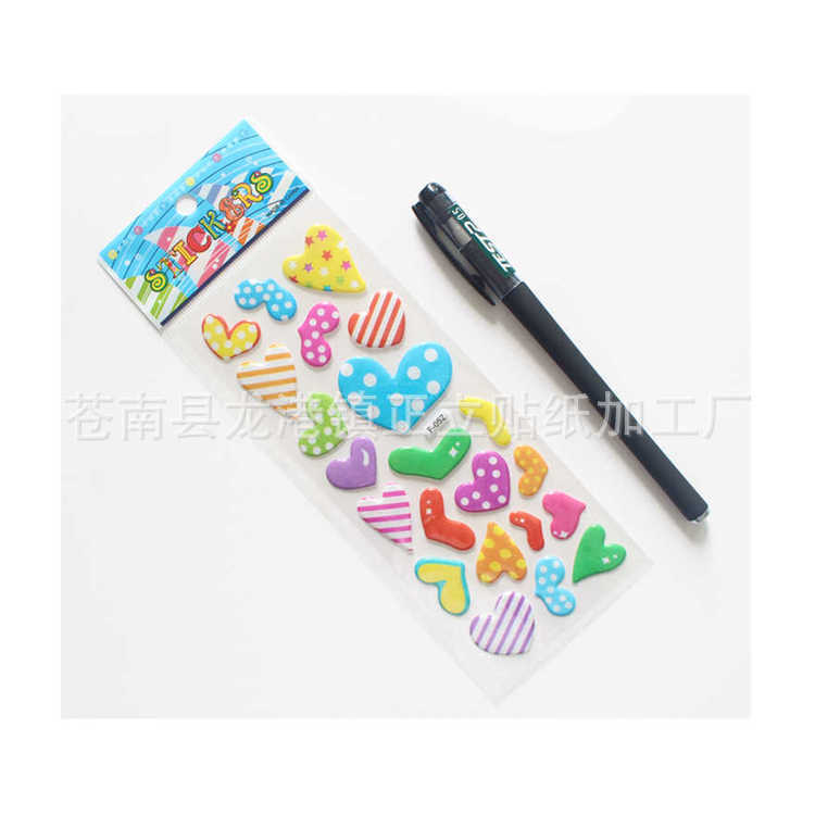 Factory direct children's cartoon cartoon stickers puzzle early education 3D concave-convex stereo stickers kindergarten reward bubble stickers