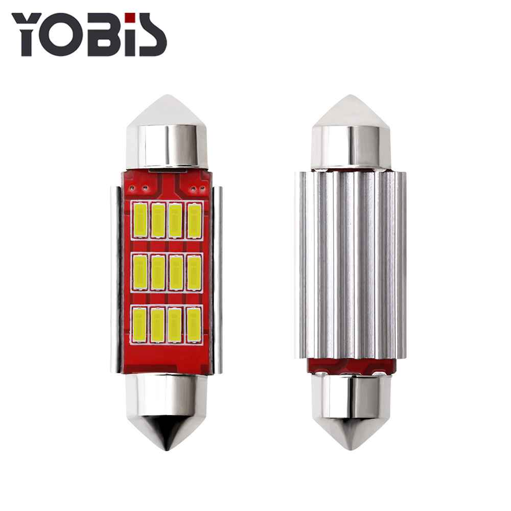 Ubisse car led double-pointed light decoding canbus 36MM 4014 12SMD roof light license plate light