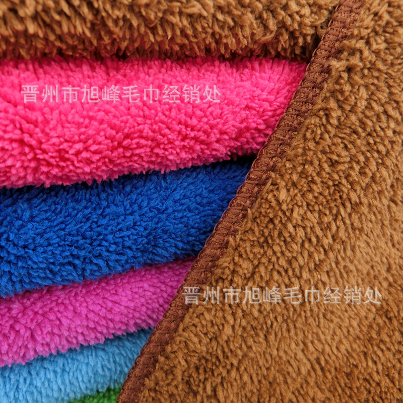 Factory wholesale South Korea 30 x40 double thick coral fleece absorbent towel home kitchen quick-drying towel