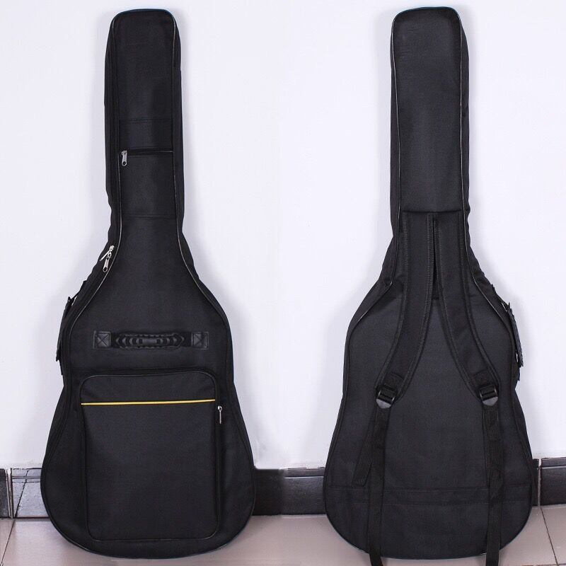 Factory Direct Sales 38inch-41inch Oxford Cloth Waterproof Thickeneded Shoulder Folk Yellow Line Guitar Bag Plus Cotton Handbag