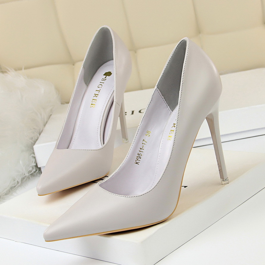 9511-17 Korean Style Fashionable Simple Women's Shoes Slimming Look High Heels Stiletto Super High Heels Shallow Mouth Pointed Toe Sexy Shoes