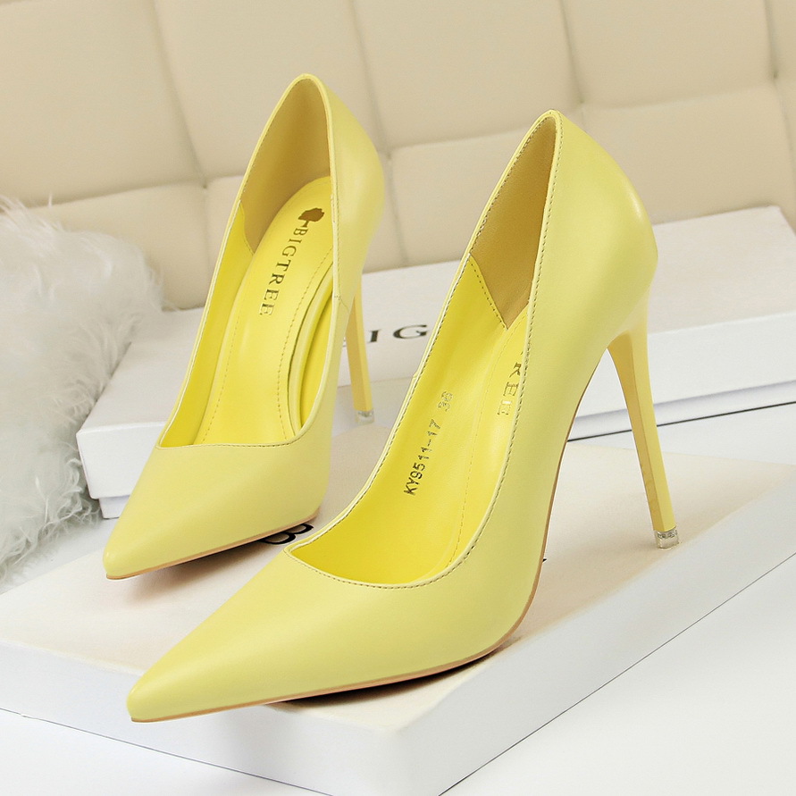 9511-17 Korean Style Fashionable Simple Women's Shoes Slimming Look High Heels Stiletto Super High Heels Shallow Mouth Pointed Toe Sexy Shoes