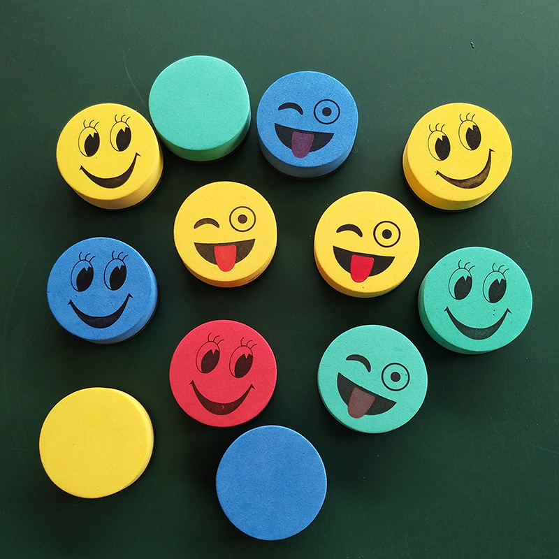 Factory direct white board eraser magnetic eva felt cloth board eraser color round 5*5*2 small board eraser in stock generation