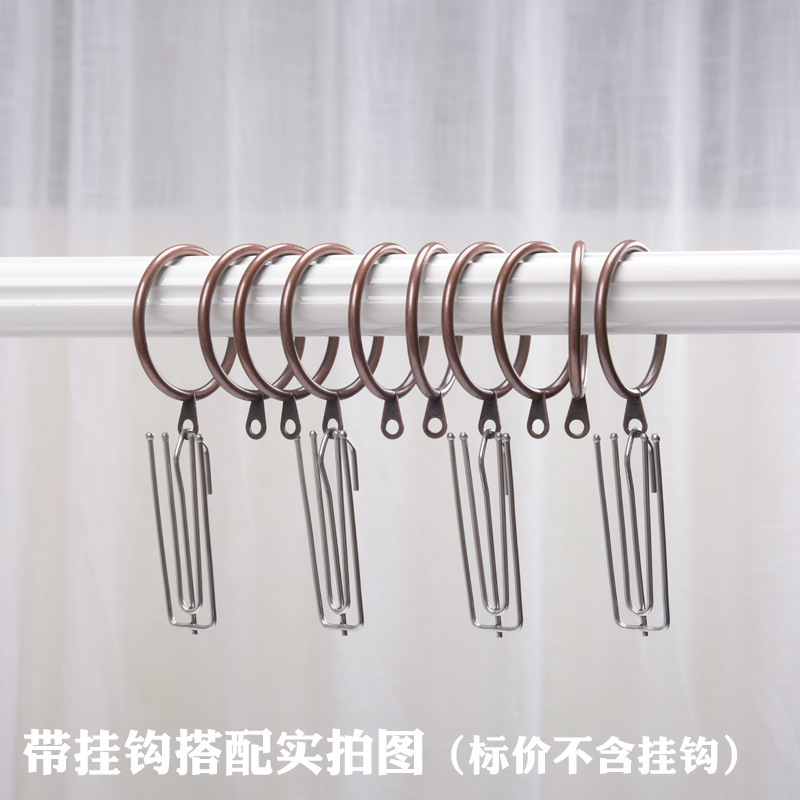 Wholesale cross-border curtain ring metal black curtain hook ring with ear ring gasket Roman ring Roman ring