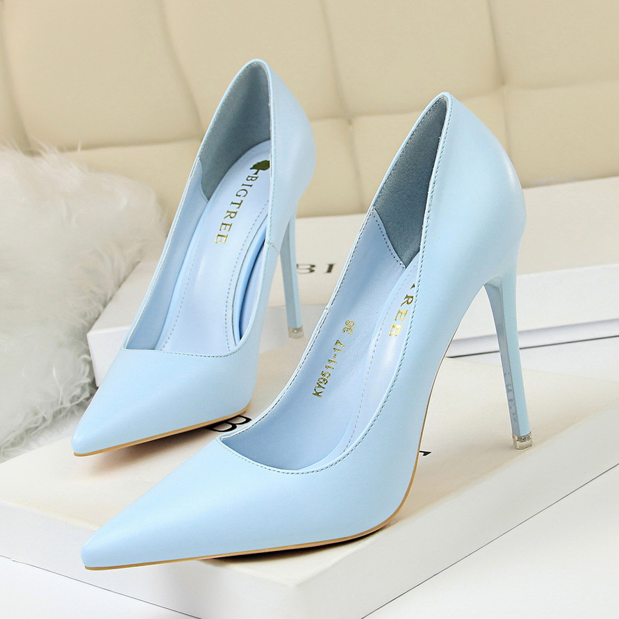 9511-17 Korean Style Fashionable Simple Women's Shoes Slimming Look High Heels Stiletto Super High Heels Shallow Mouth Pointed Toe Sexy Shoes