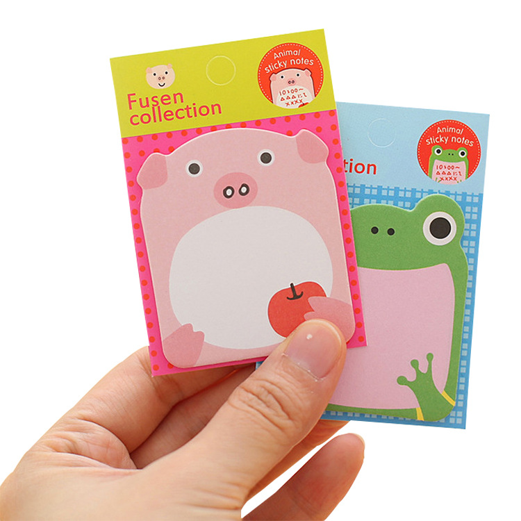 Korean Stationery Animal-Shaped Sticky Notes Cute Creative Note Pad Cartoon N Times Stickers Student Gift Notes