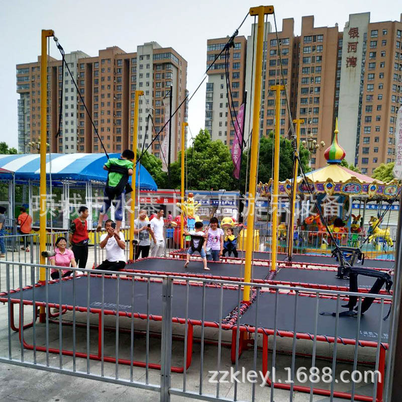 Double Bungee Jumping Bed, Electric Bungee Bed, Hand-Cranked Steel Frame, Children's Jumping Bed, Trampoline Manufacturer, Double Bungee Frame
