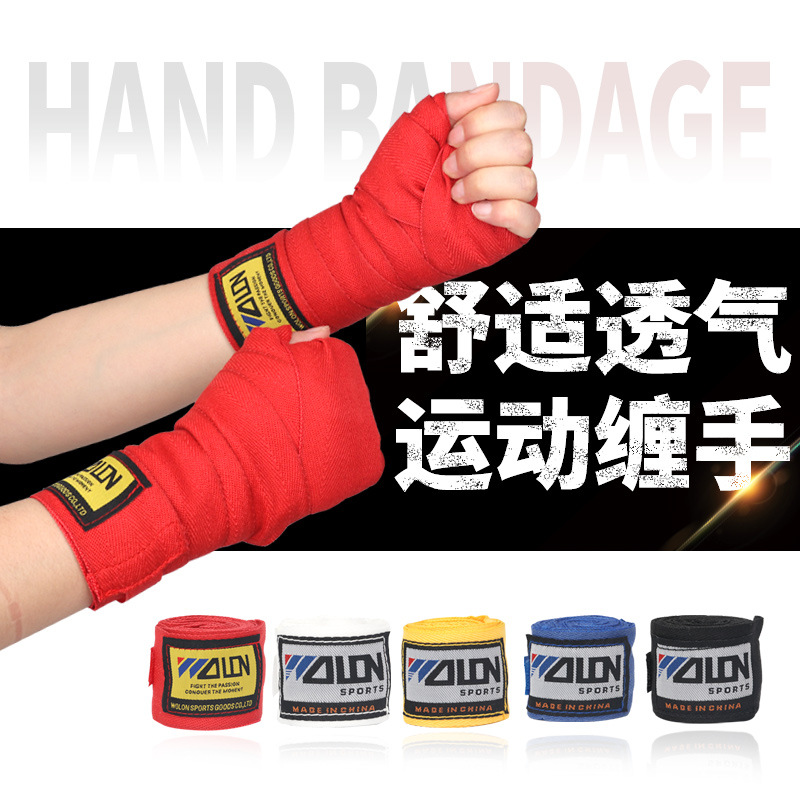 Factory Direct Sales Cotton Bandage, Sports Sweat-Absorbent Hand Straps, Gloves, Sanda Boxing Bandages, Wholesale in Stock