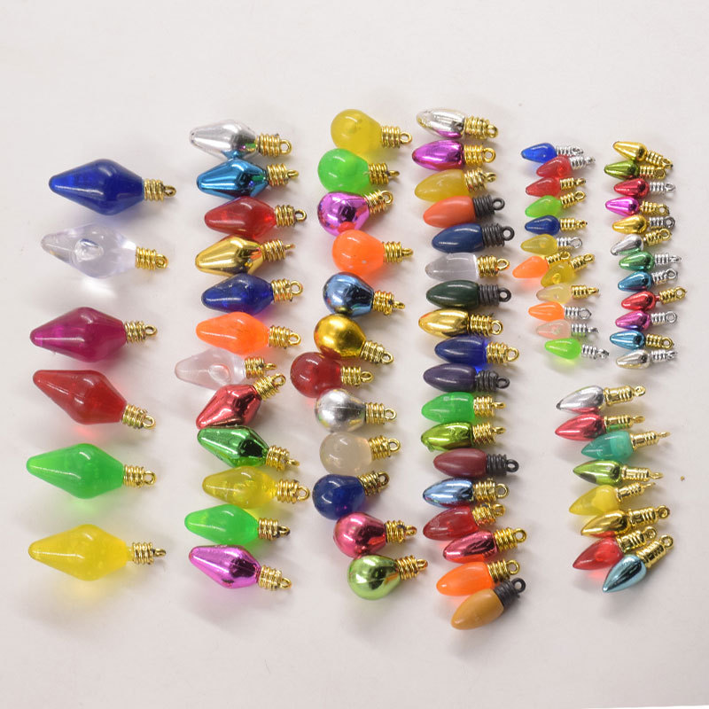 Plastic electroplating Ming stupid small light bulb color Christmas beads decorative accessories pendant festive variety of specifications wholesale