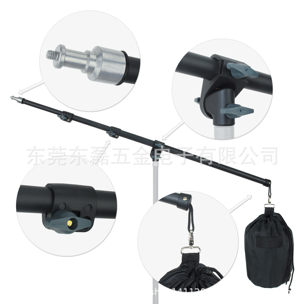 Photography Ceiling Light Stand Crossbar Cantilever Stand Horizontal Arm Studio Boom Light Stand 2.4m Section Telescopic