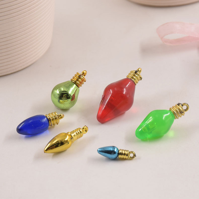 Plastic electroplating Ming stupid small light bulb color Christmas beads decorative accessories pendant festive variety of specifications wholesale