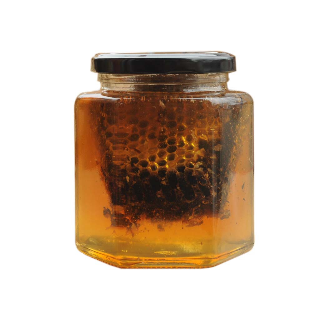 Jianfengyuan bee farm honeycomb honey 500g glass bottle old honeycomb honeycomb honey and honey wholesale one-piece delivery
