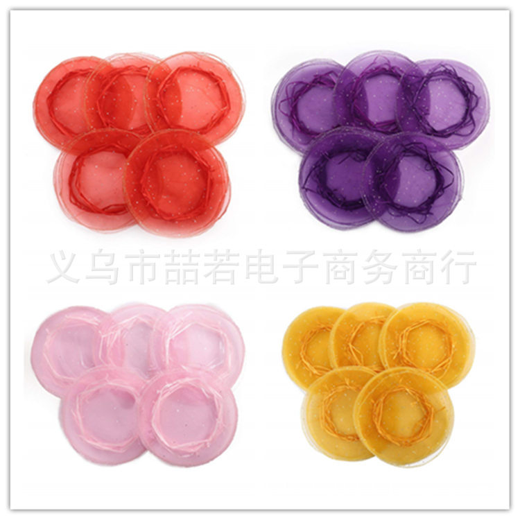 Round yarn bag organza candy bag full color size highlights bundle pocket disc Pearl yarn
